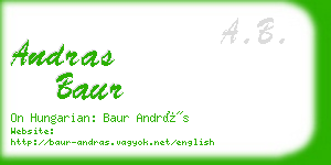 andras baur business card